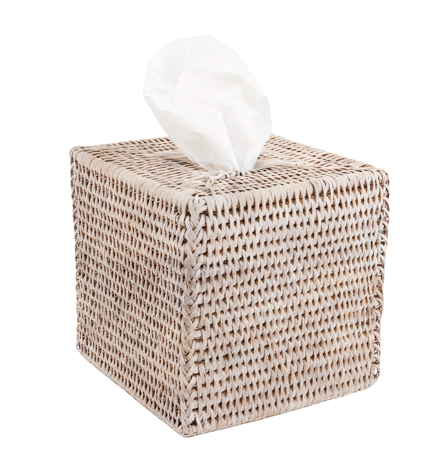 Rattan Square Tissue Box