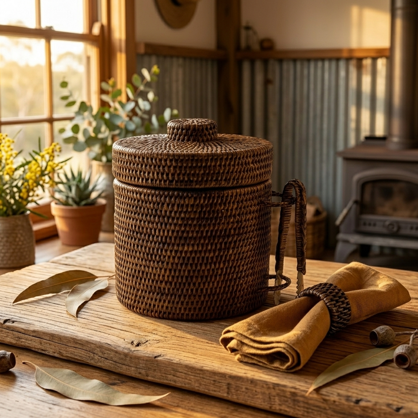 Rattan Ice Box With Insert
