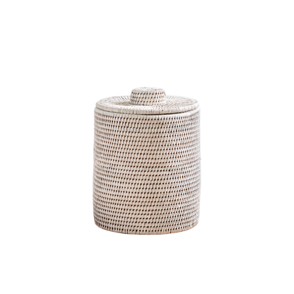 Rattan Bathroom Bin with Lid