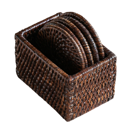 Rattan May Round Coaster