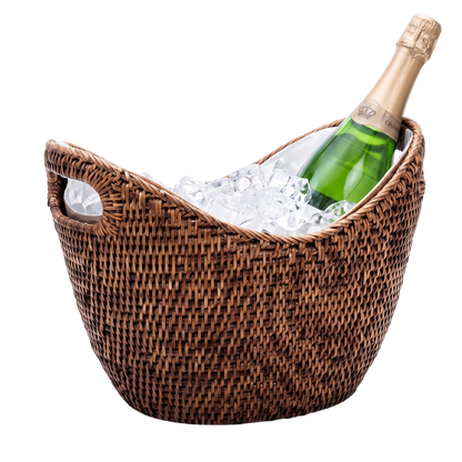 Rattan Oval Champagne Bucket With Insert