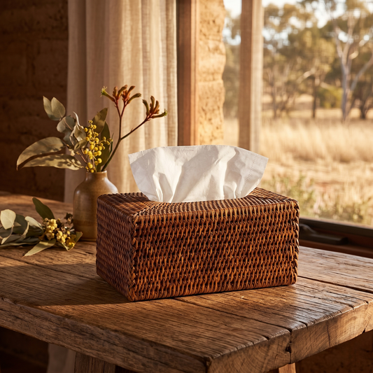 Rattan Rectangle Tissue Box