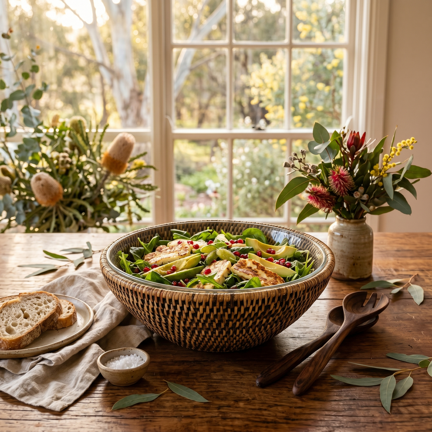 Rattan Salad Bowl