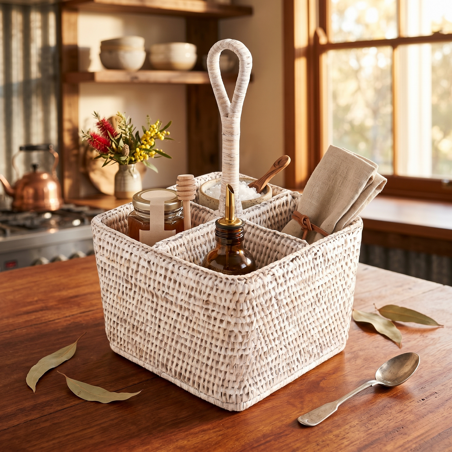 Rattan Square Condiment Holder