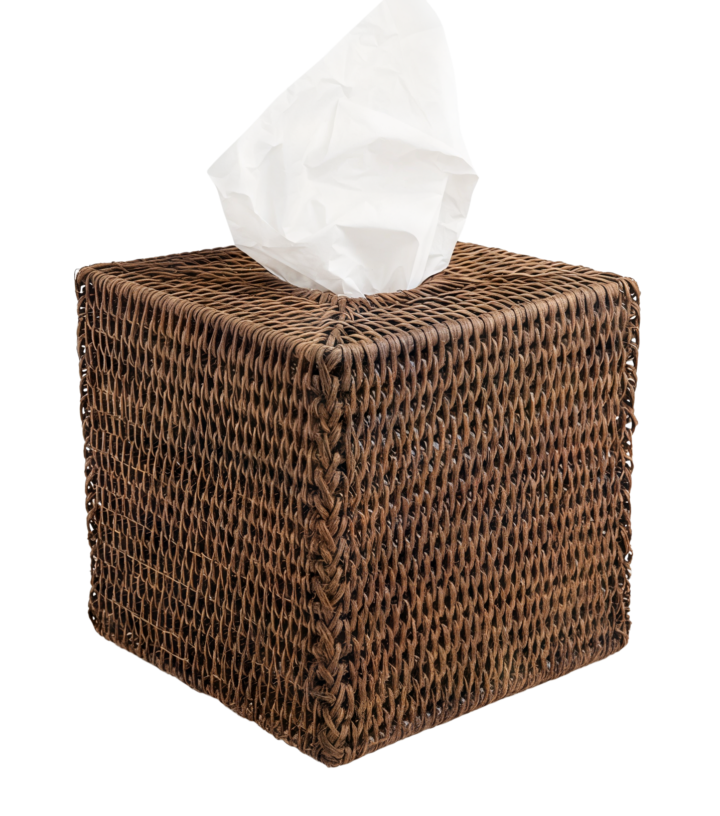 Rattan Square Tissue Box