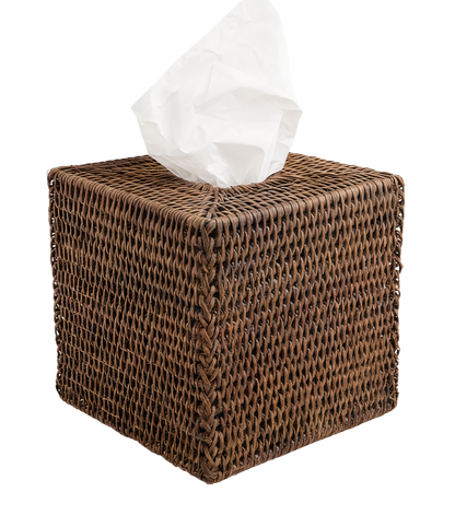 Rattan Square Tissue Box