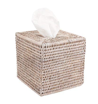 Rattan Square Tissue Box
