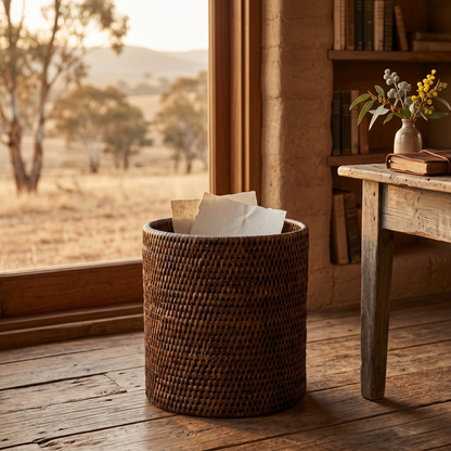 Rattan Waste Paper Basket