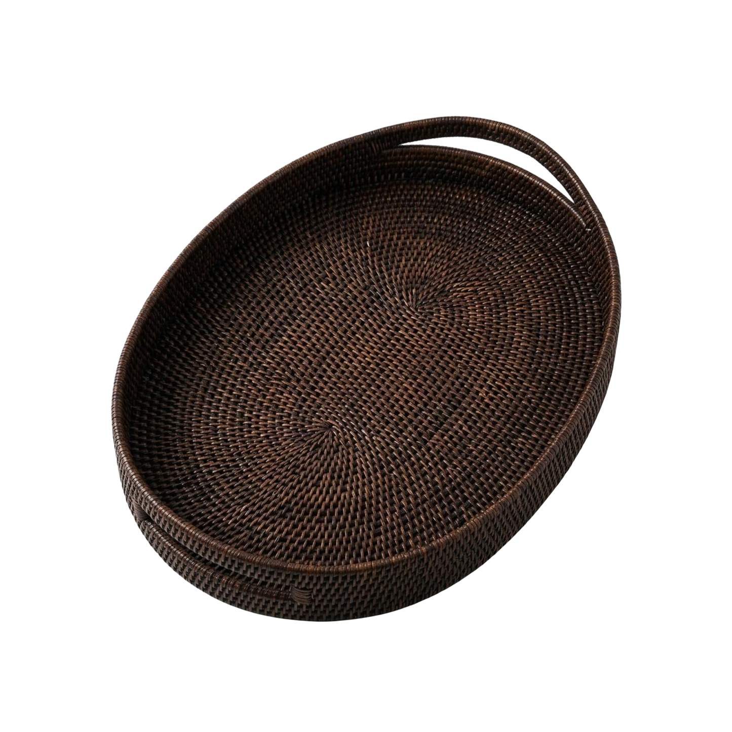 Rattan Inlay Oval Tray