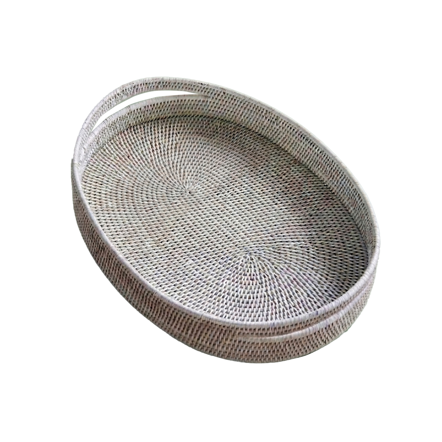 Rattan Inlay Oval Tray