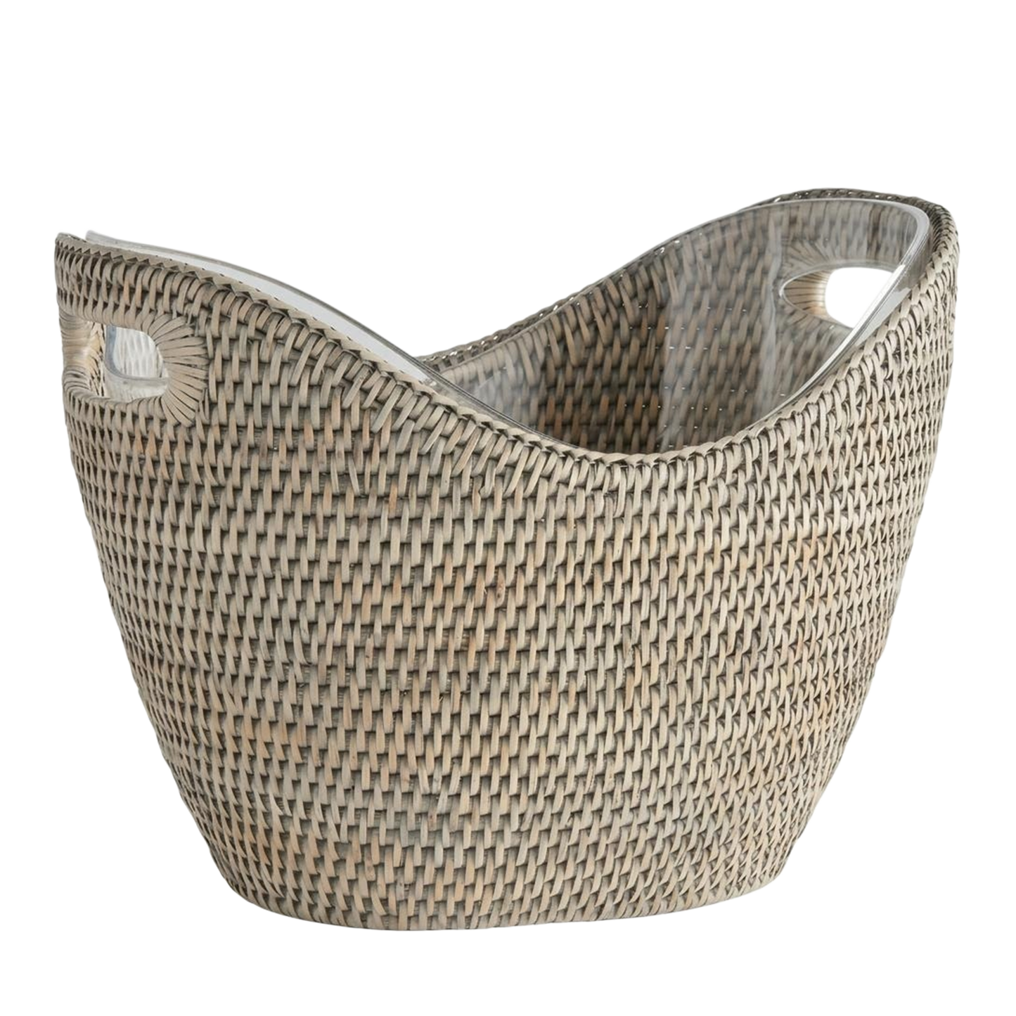 Rattan Oval Champagne Bucket With Insert