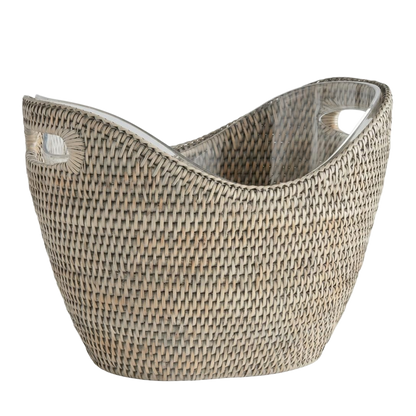 Rattan Oval Champagne Bucket With Insert