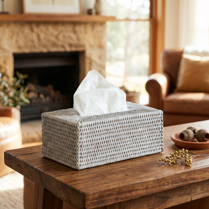 Rattan Rectangle Tissue Box